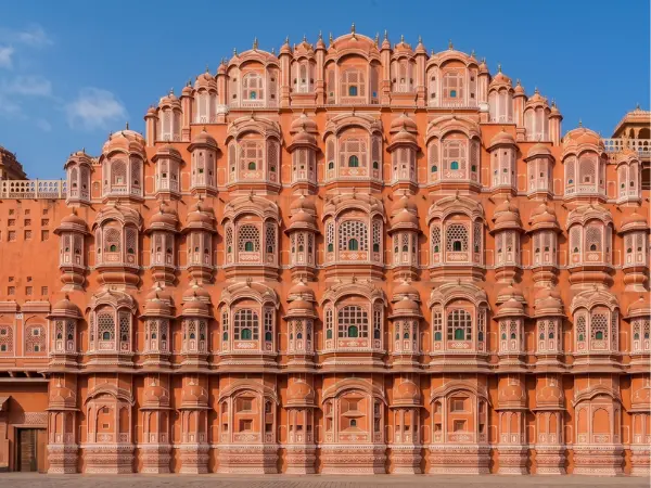 Rajasthan travel guide cover image showing Hawa Mahal palace in Jaipur